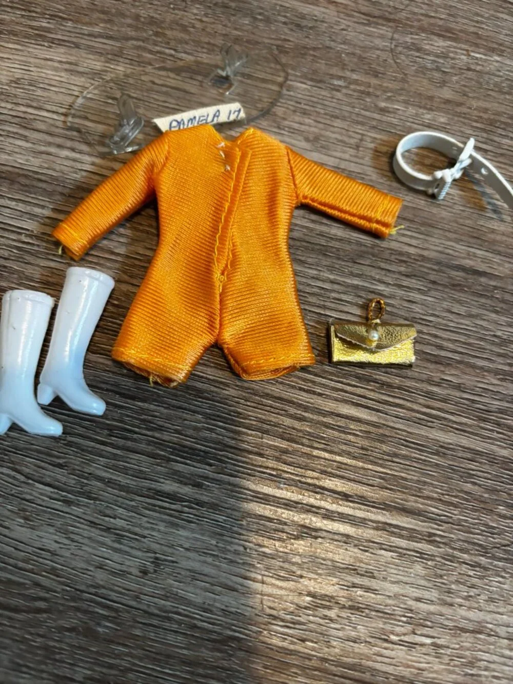 Topper Dawn doll clothes Dizzy Girl 5425 Orange jumpsuit w/belt